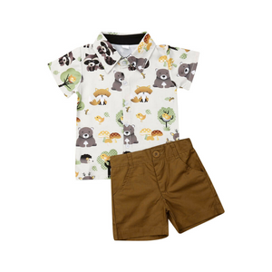 Baby Boys Two Piece Shortsleeve Shirt and Shorts Set