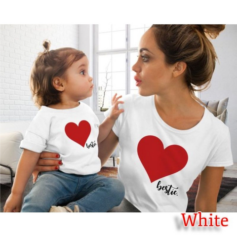 Heart Printed Mummy & Me T-Shirts