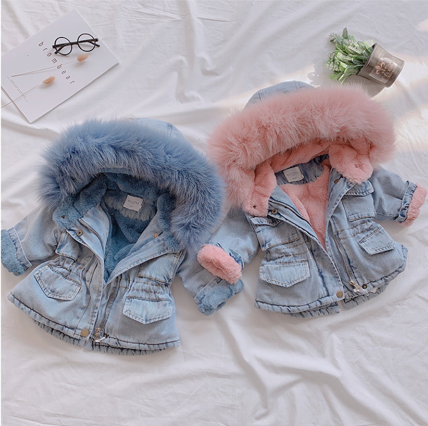 Denim winter coat shop