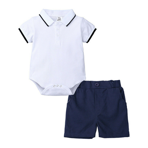 Premium Baby Boys Polo Onesie and Shorts Set 
