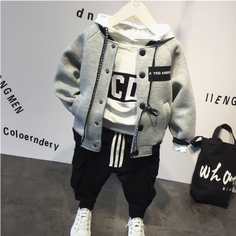 Three Piece 100% Cotton Sweatshirt Hoodie, Sweatpants and Jacket
