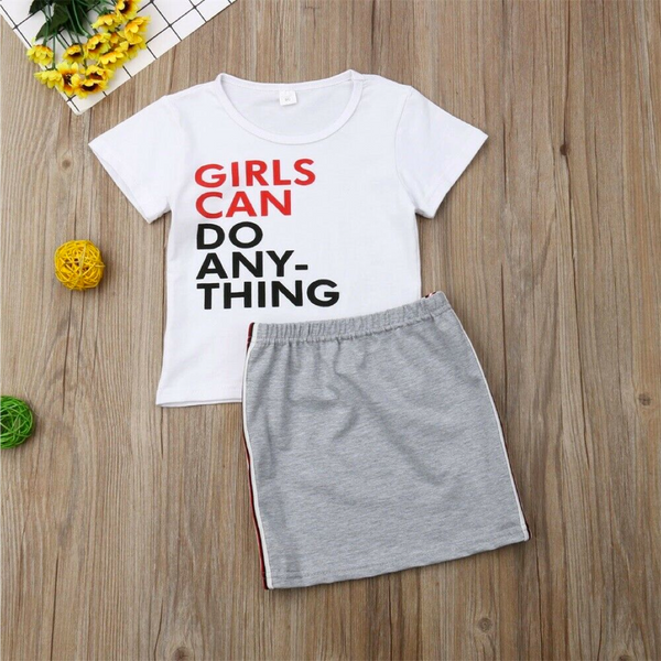 Toddler Two Piece Skirt and T-Shirt Set